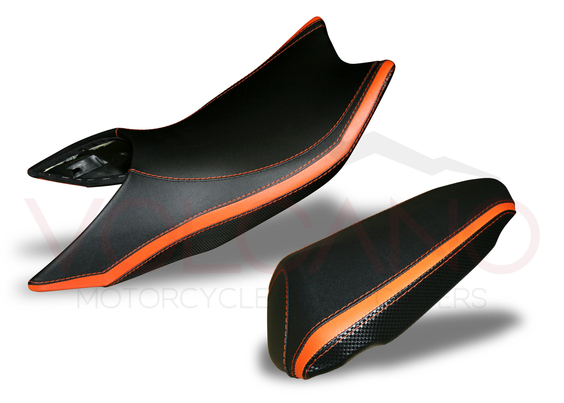 Rivestimento sella nero con inserti arancio e carbon style per KTM 1290 Super Duke