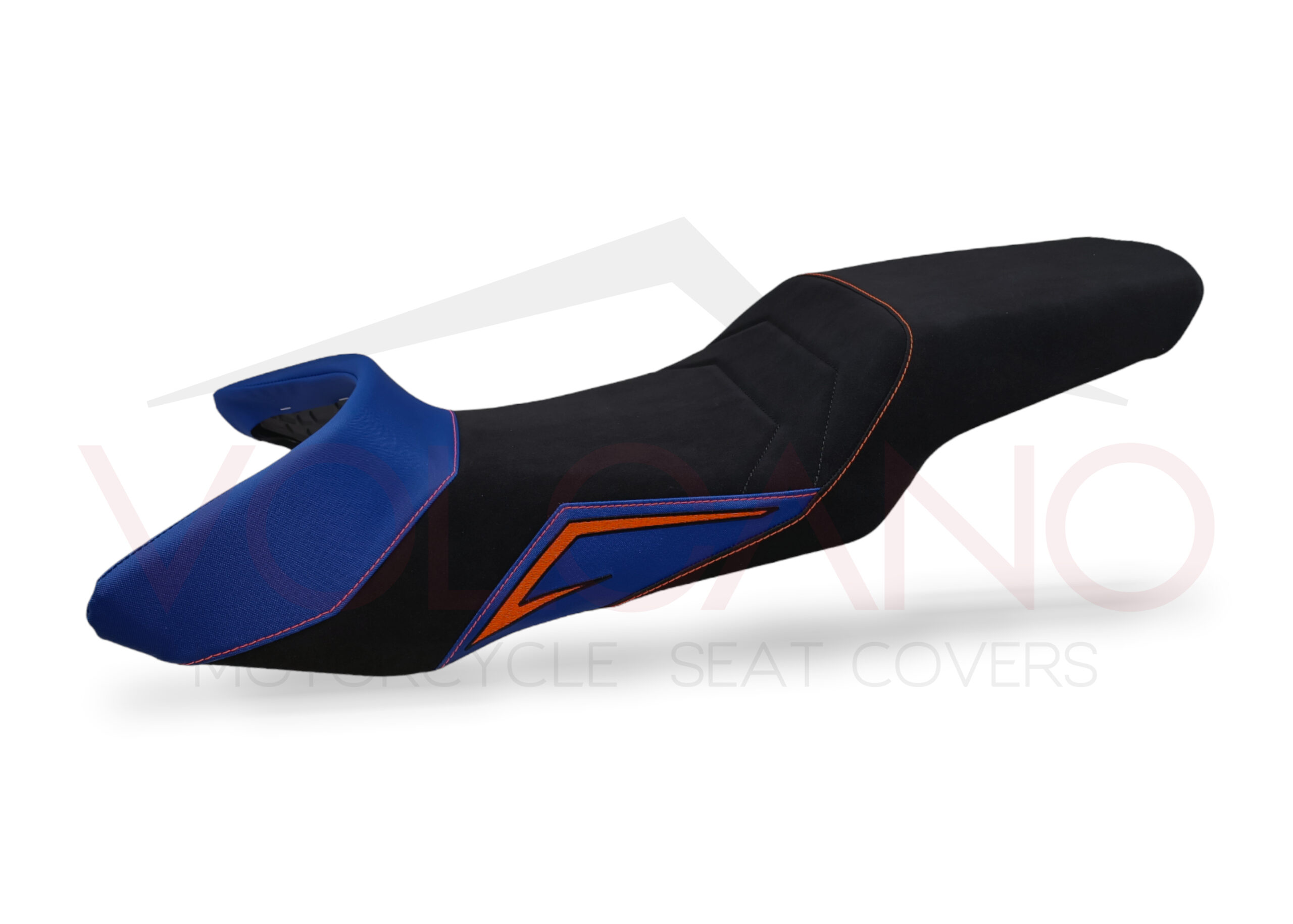 Rivestimento sella nero e blu con cuciture arancioni per KTM 1290 Super Adventure R
