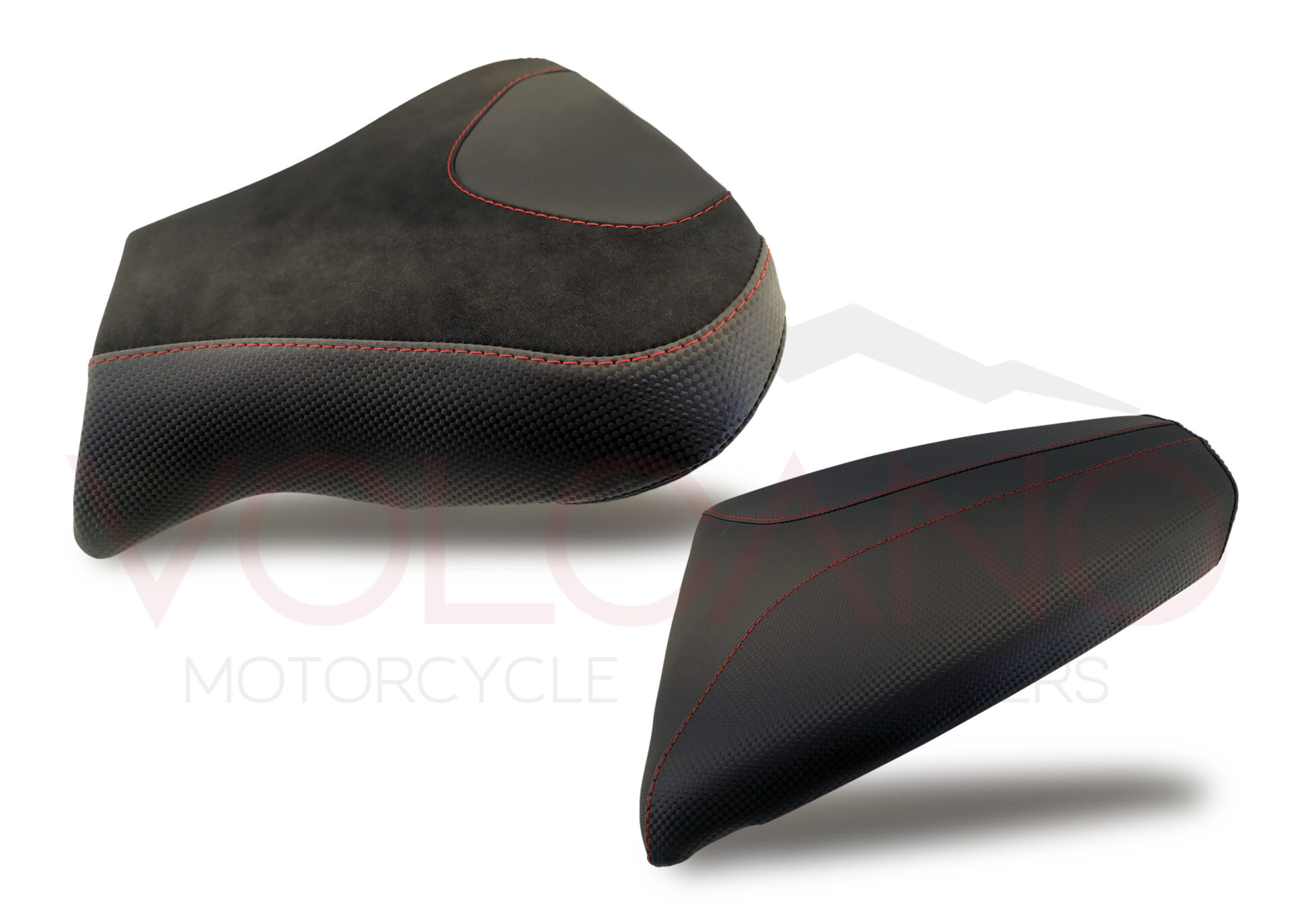 Kit rivestimento sella pilota e passeggero per Aprilia RSV 1000 1999-2004 nero e rosso