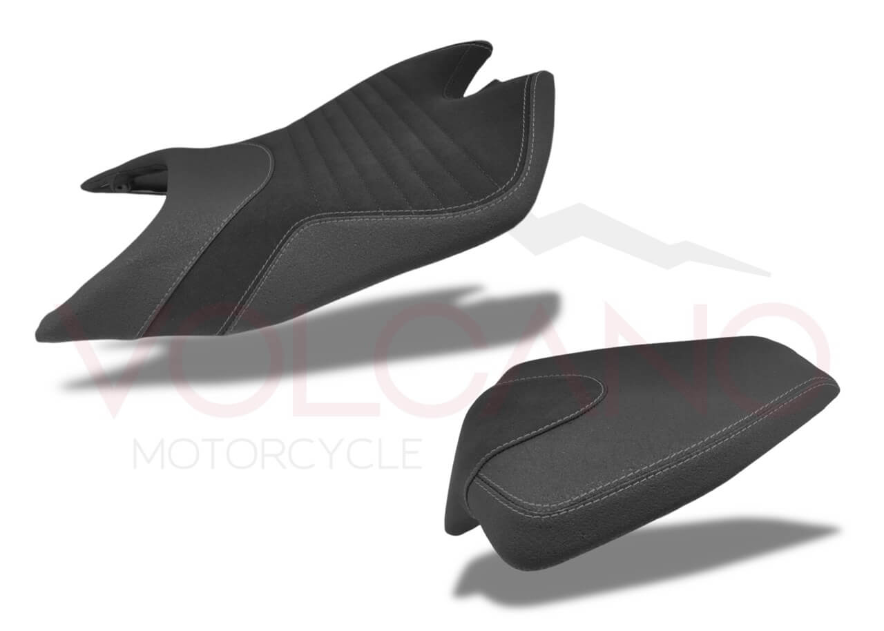 Seat Cover artigianale per Aprilia Tuono 660 con neoprene antiscivolo e doppie cuciture.