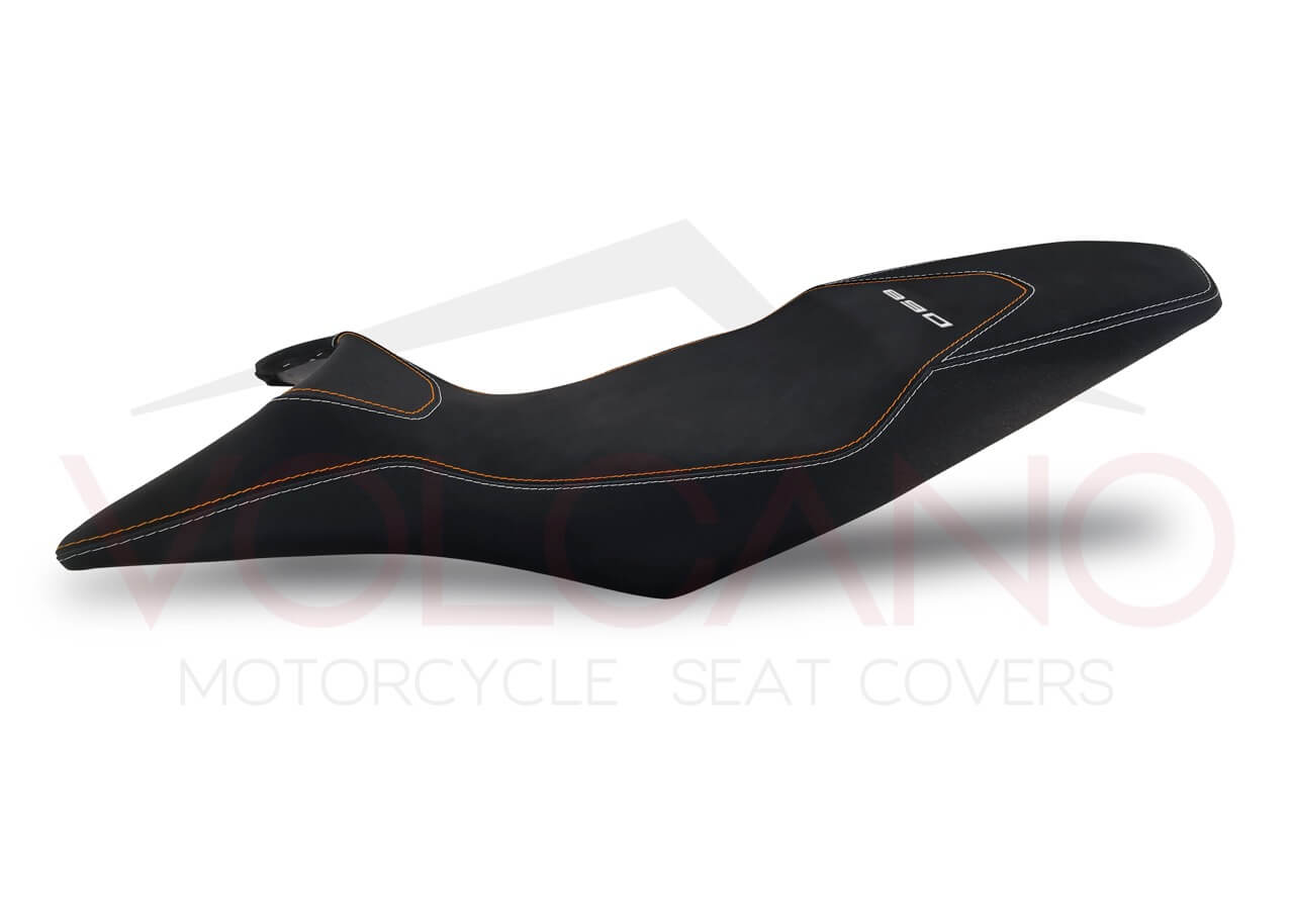 Rivestimento sella nero in neoprene con cuciture arancio per KTM 890 Adventure R