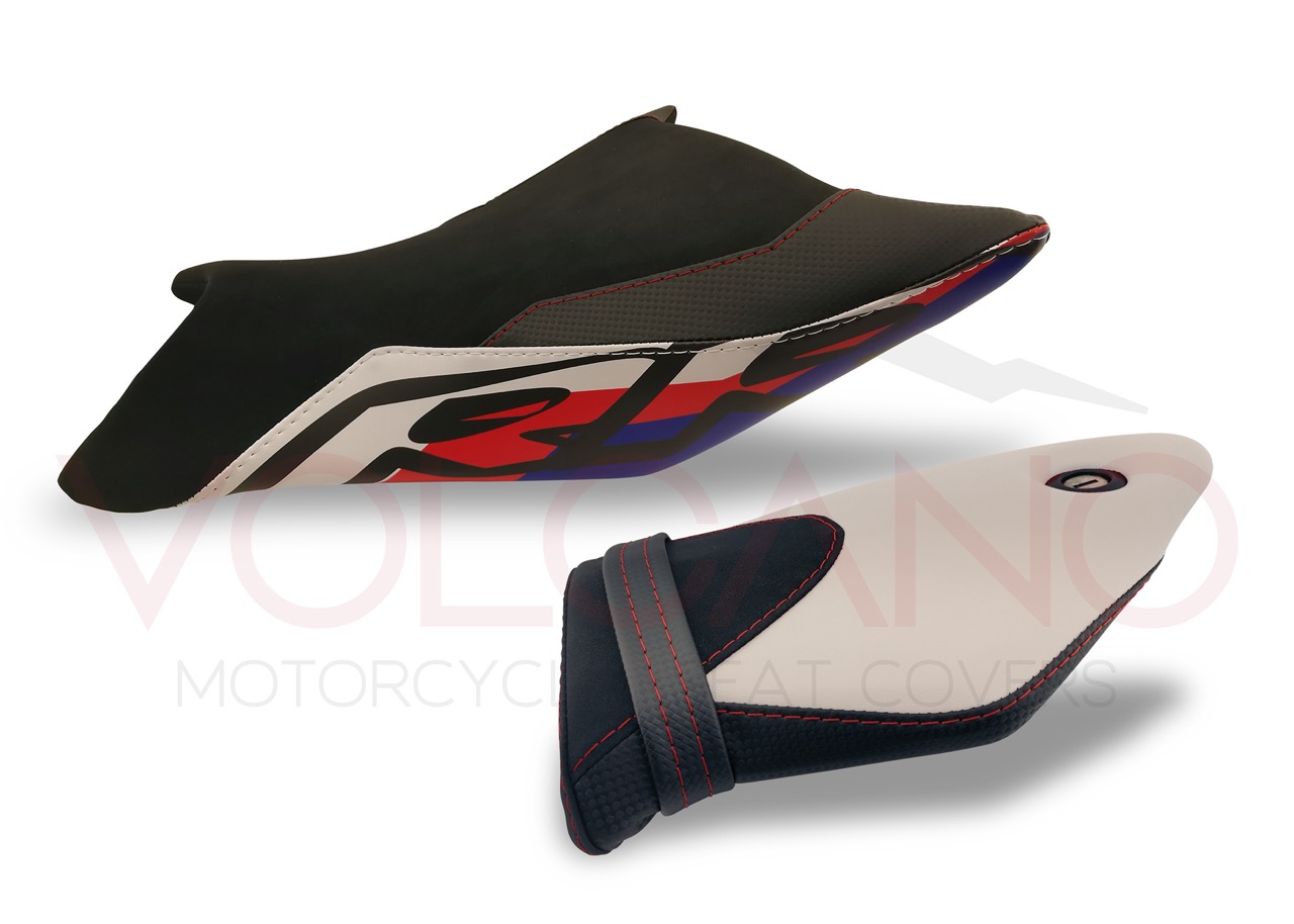 Seat cover BMW S 1000 RR con logo RR e cuciture rosse