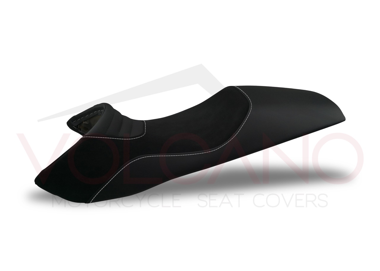 Rivestimento sella nero con doppie cuciture bianche per BMW F650 CS
