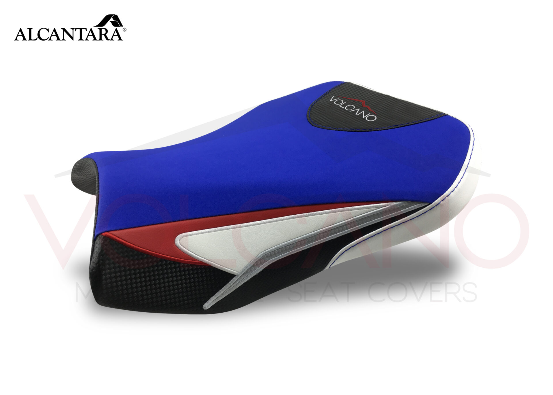 Rivestimento sella blu Alcantara e carbonio per Suzuki GSX-R anni 2011-2025.