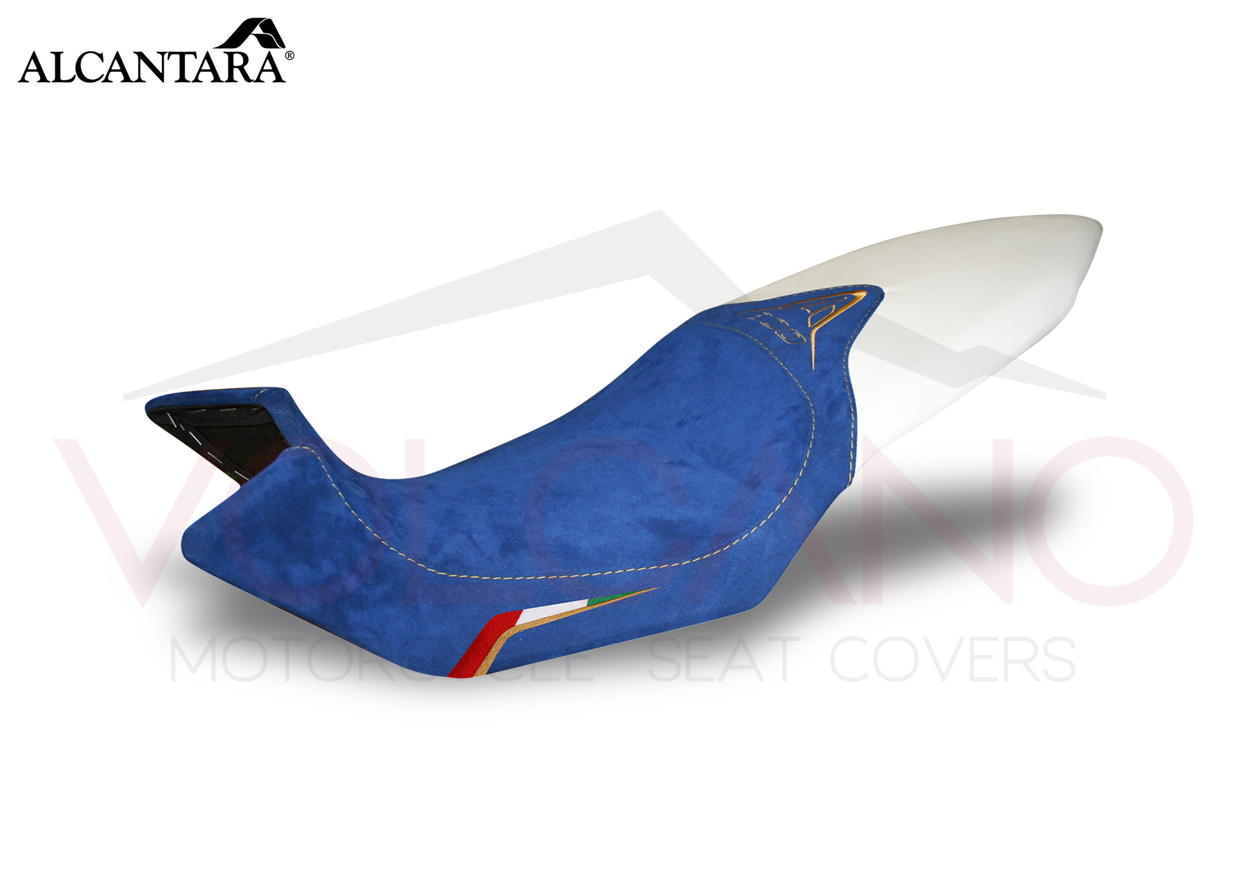 SEAT COVER MV AGUSTA BRUTALE 800 con finiture in Alcantara e texture martellata.