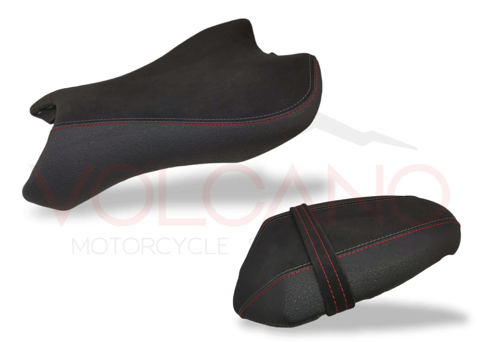 Rivestimento sella nero in neoprene con cuciture rosse per Triumph Street Triple