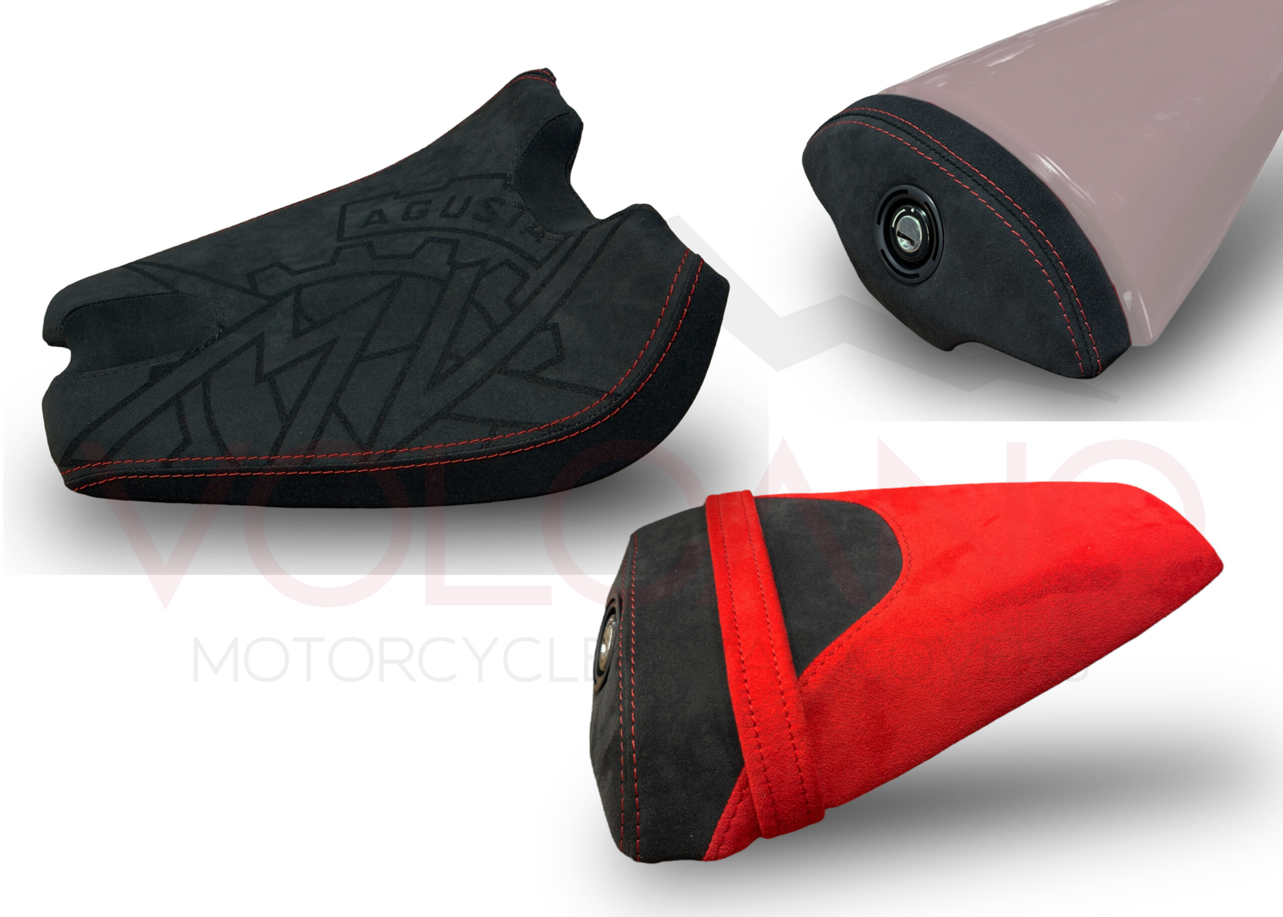 SEAT COVER MV AGUSTA F3 Superveloce 800 in Alcantara e pelle nera