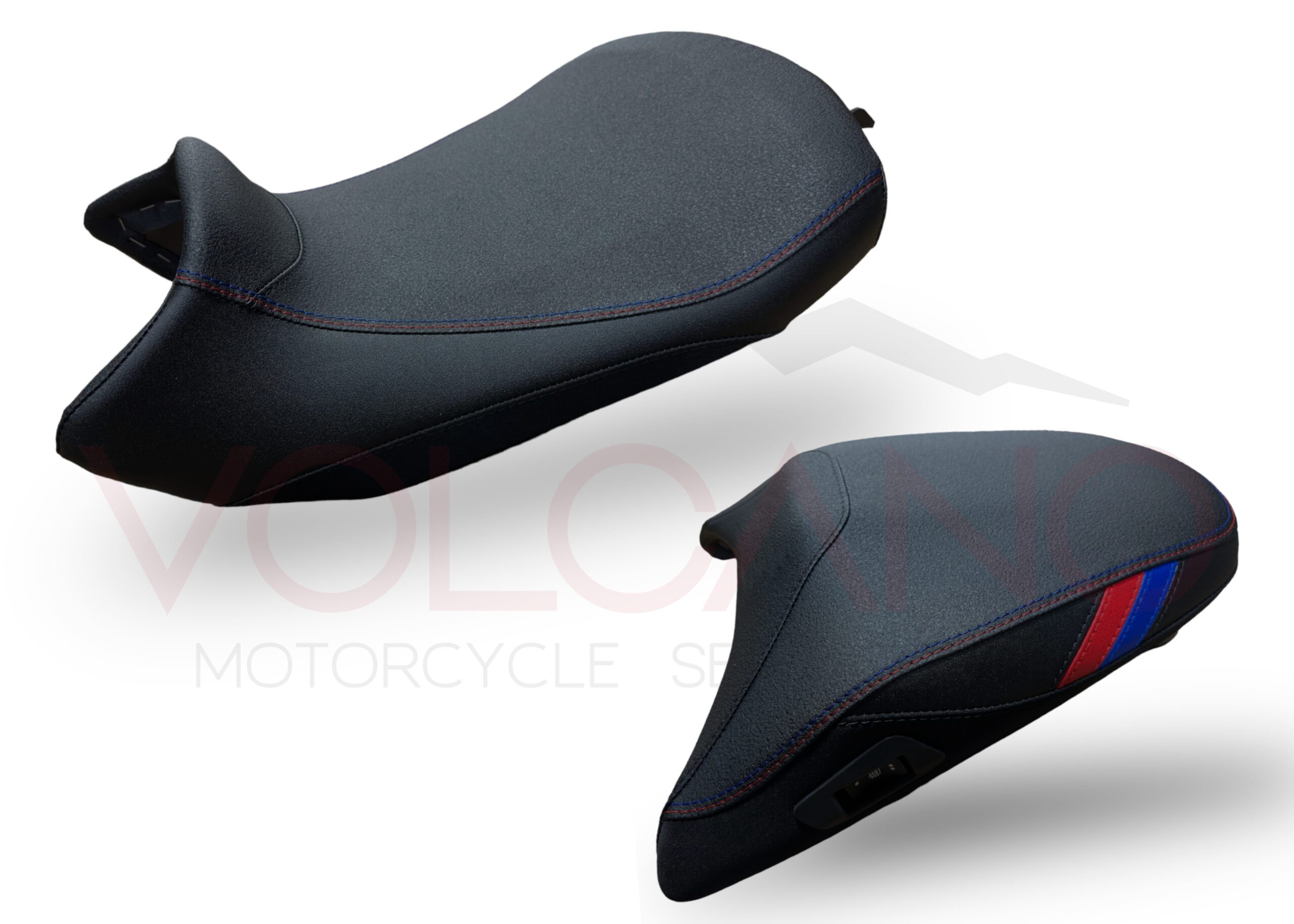 Seat cover nero con cuciture blu e rosse per BMW R 1300 GS
