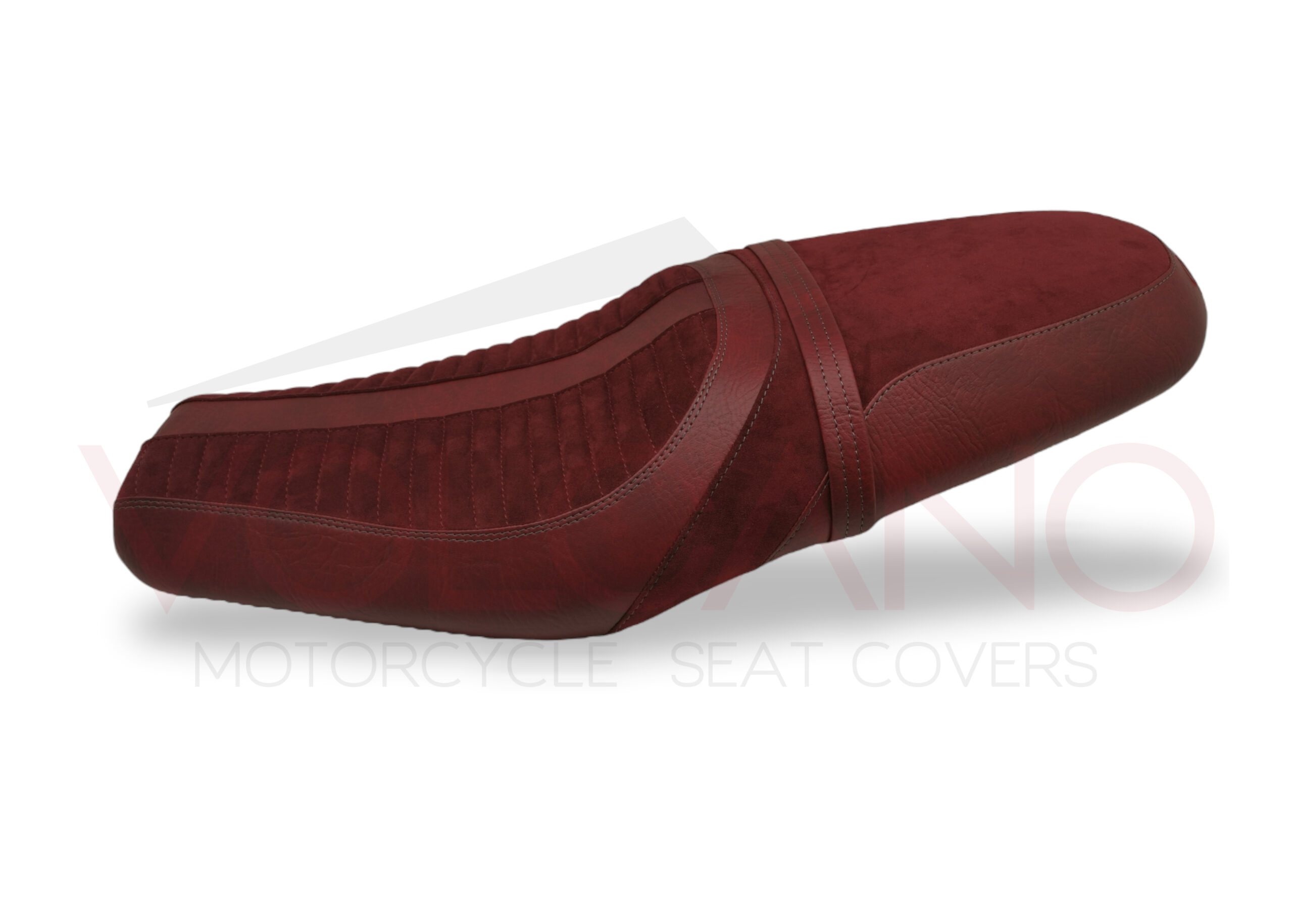 Rivestimento sella moto bordeaux in Alcantara per Triumph Street Twin 900