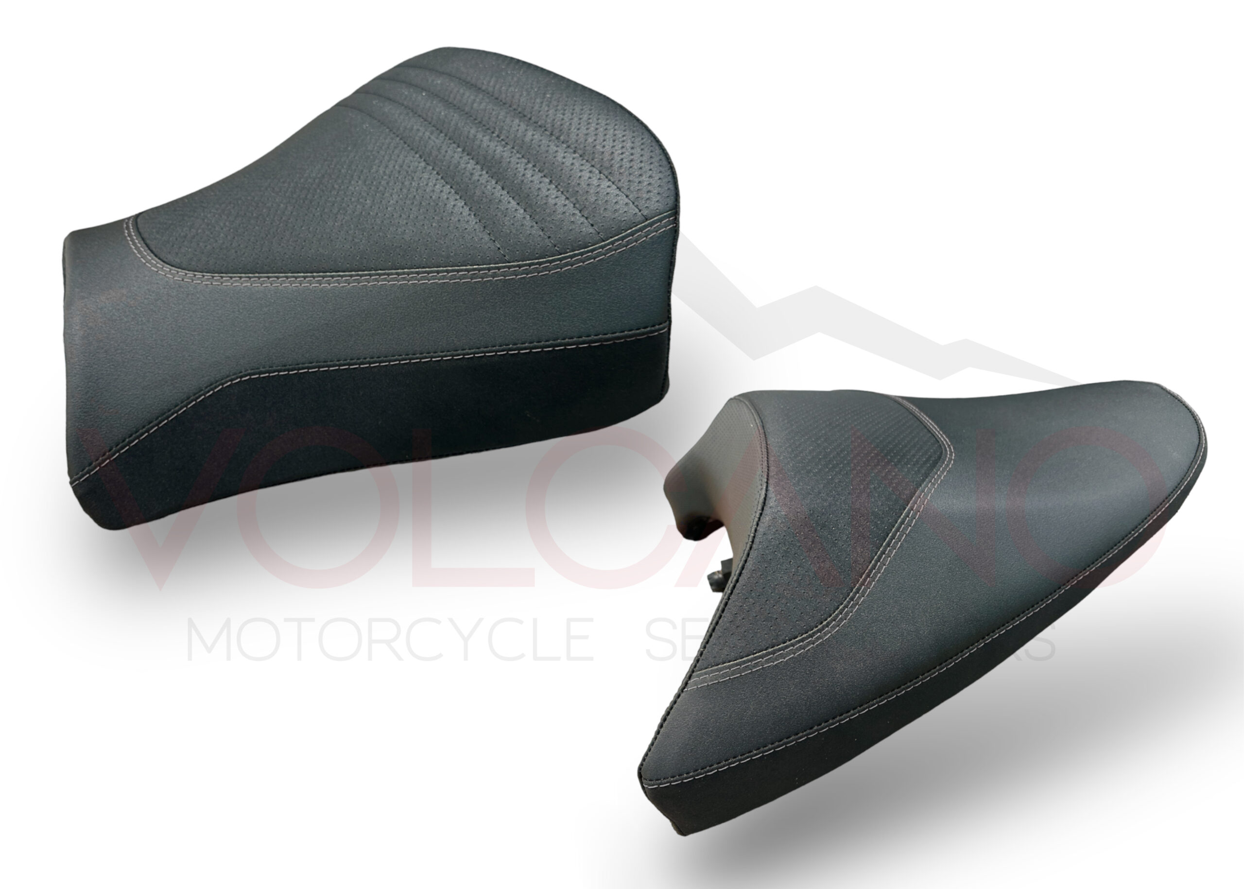 Seat cover nero per BMW R 1200 ST con cuciture grigie a contrasto