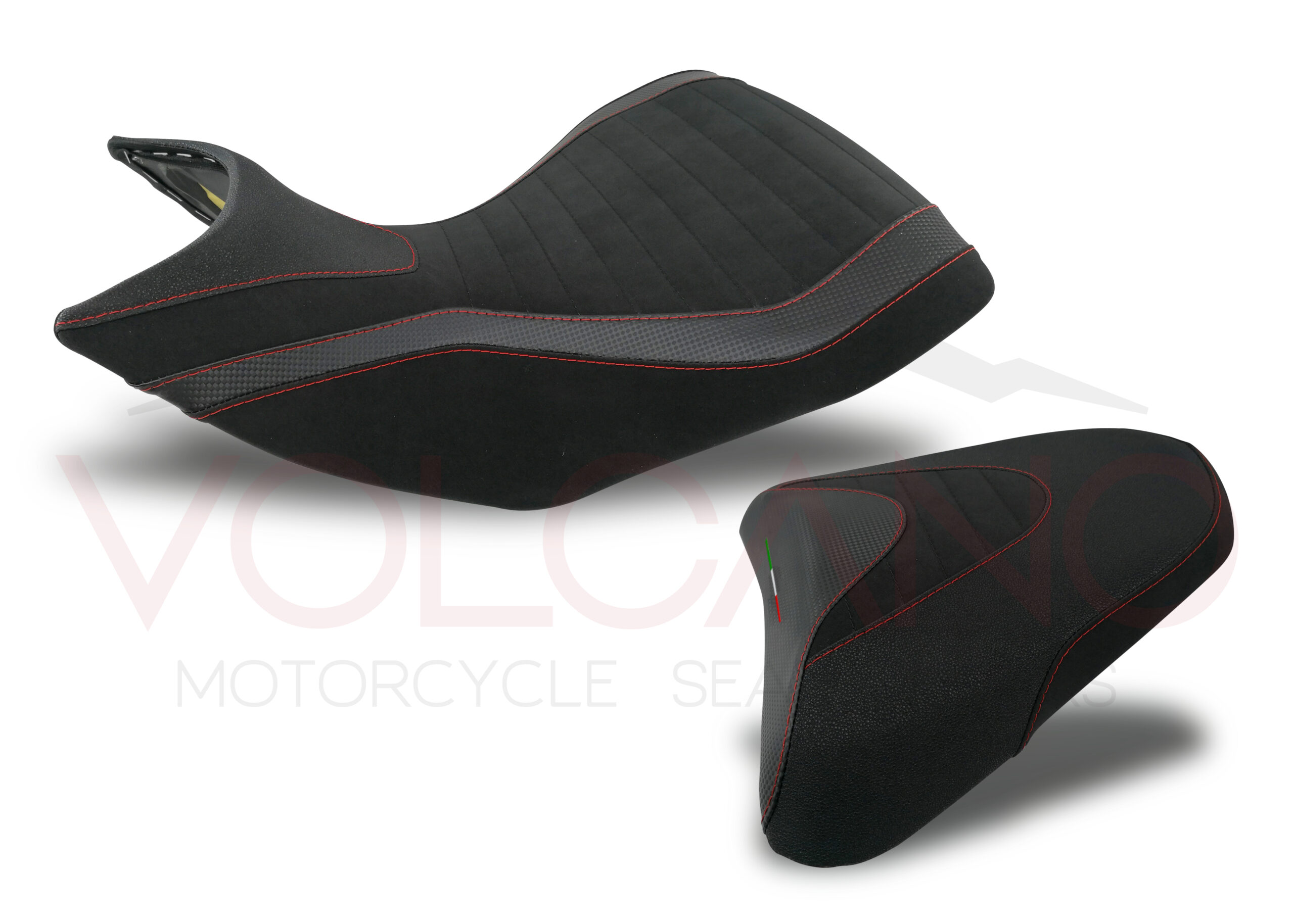 Carbon SEAT COVER PER DUCATI MULTISTRADA 950 V2 con cuciture rosse e