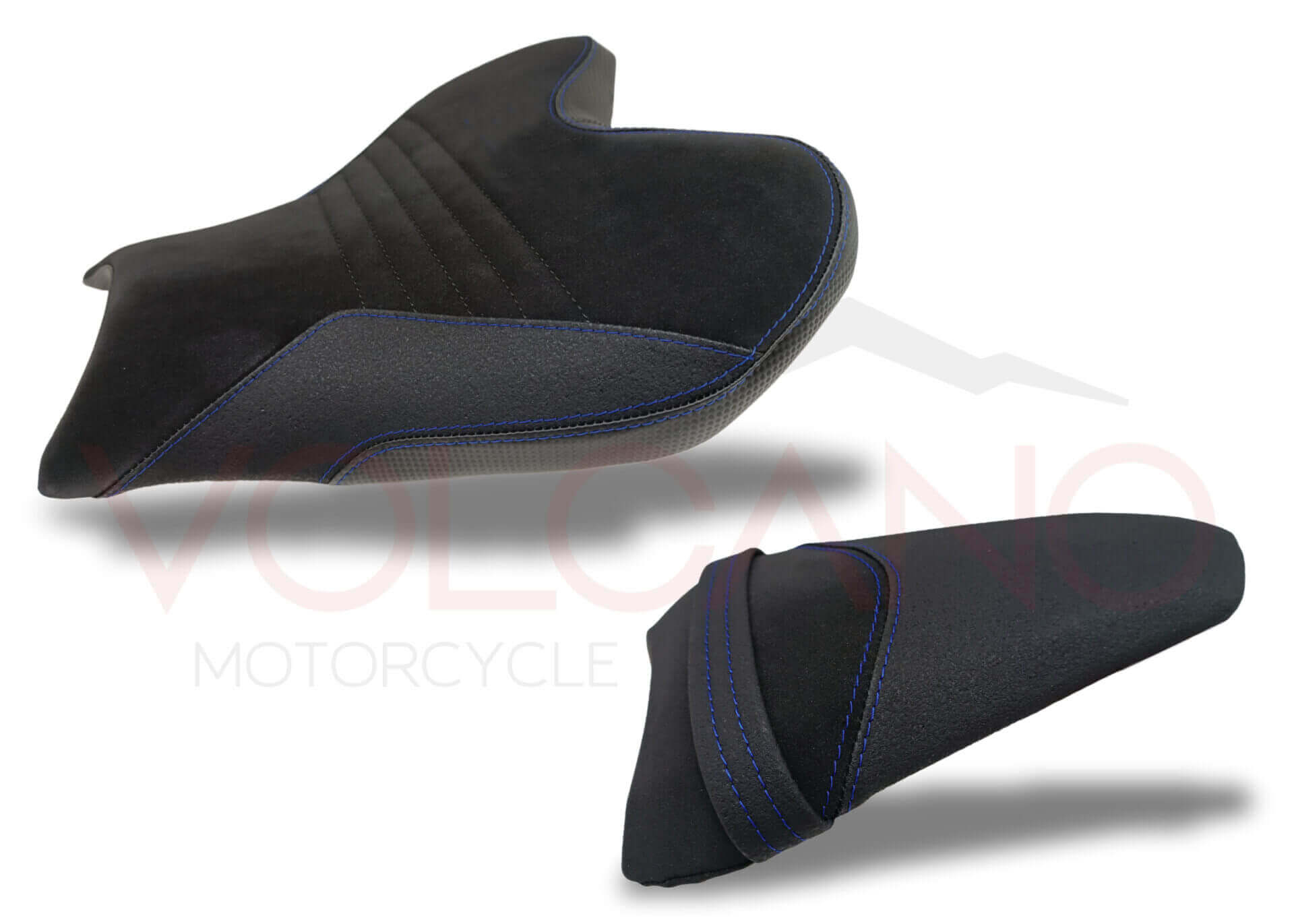 Seat Cover Yamaha YZF R7 rivestimento nero con cuciture blu Volcano Motorcycle.