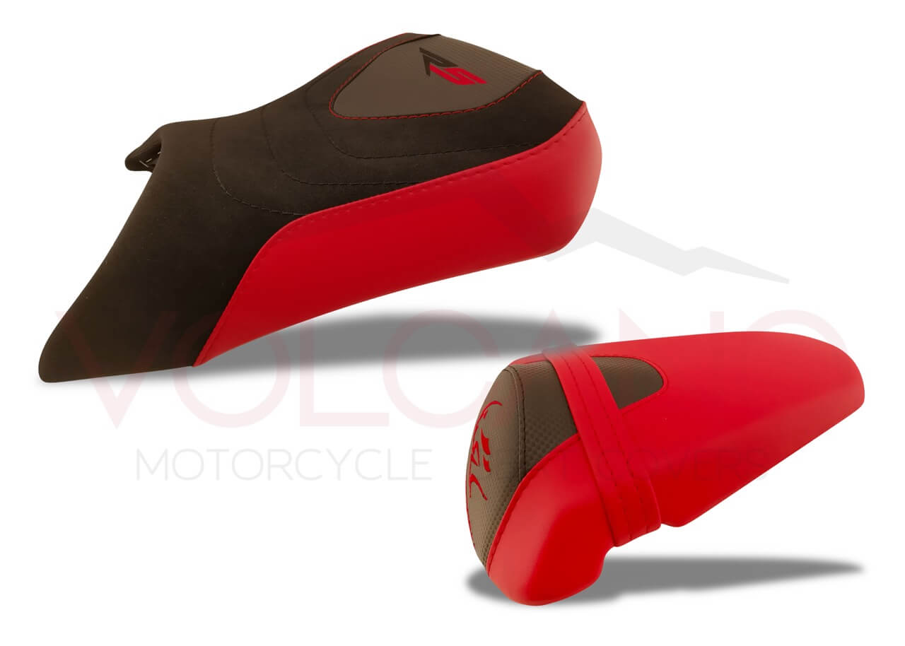 Seat Cover Volcano Industry nera in carbon look per Aprilia RS 125 2006-2014.