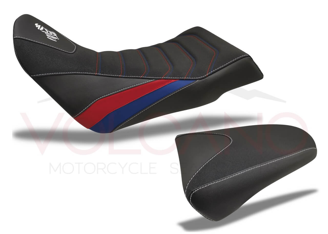 Seat Cover per Honda AFRICA Twin in similpelle tecnica nera e blu