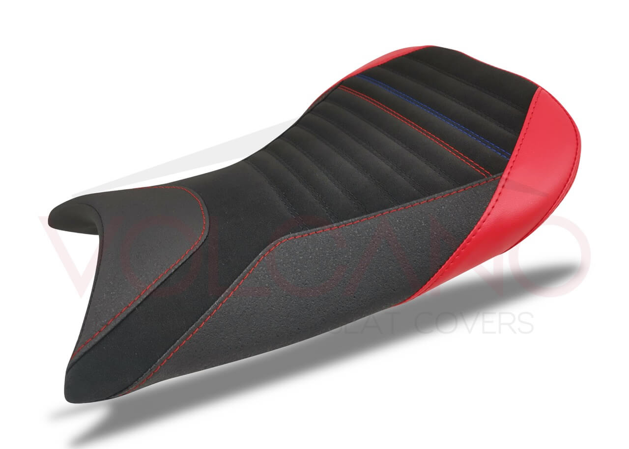 Rivestimento sella Volcano per BMW S 1000 RR con Alcantara e cuciture rosse
