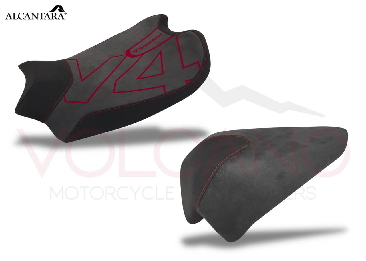 Seat Cover per Ducati PANIGALE V4 in Alcantara nera e tessuto ultra grip