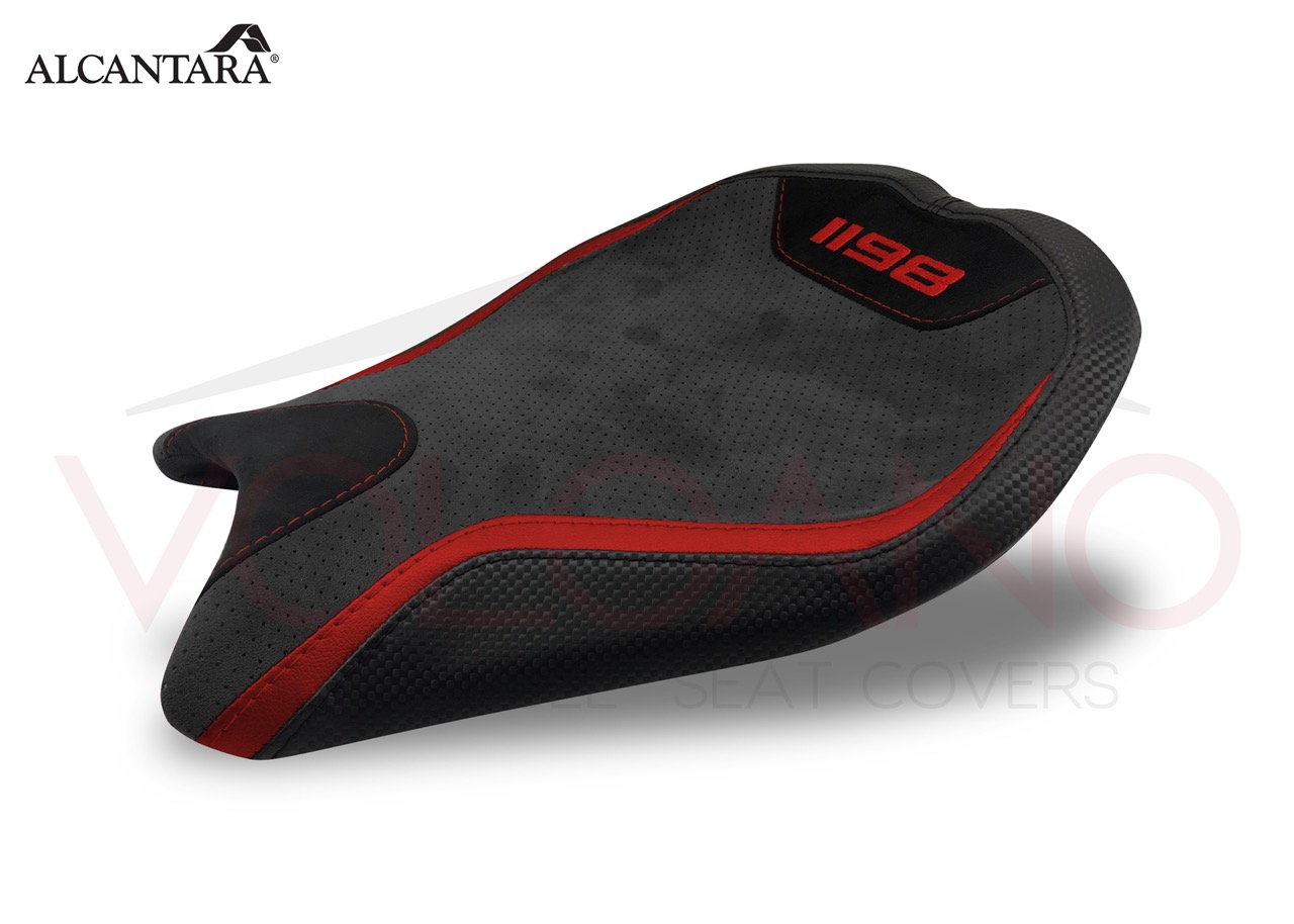D086a Seat Cover per Ducati 848 in Alcantara grigia e carbon look