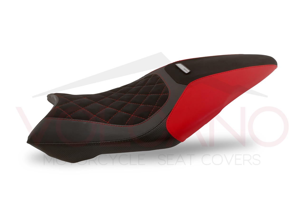 Seat Cover per Ducati MONSTER 1200 R con seduta in neoprene e fianchi carbonio.
