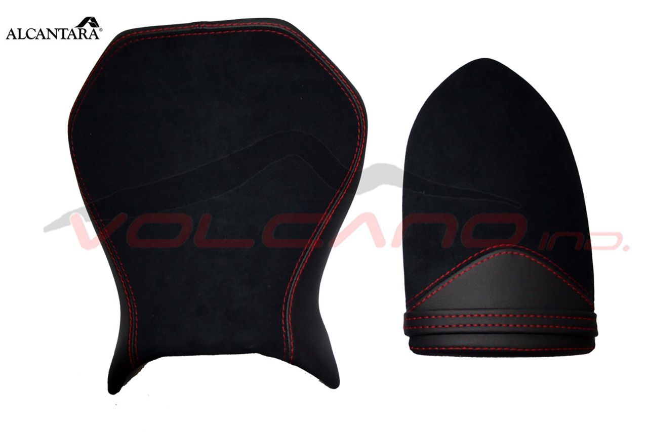 Set Seat Cover per Mv Agusta F4 pilota e passeggero Alcantara nera
