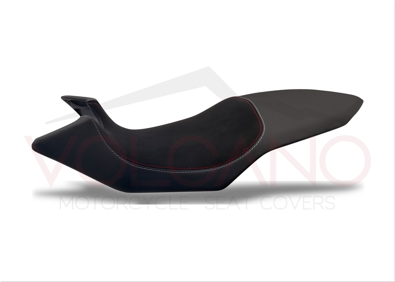 Seat Cover per Mv Agusta Brutale con cuciture rosse e bianche grip