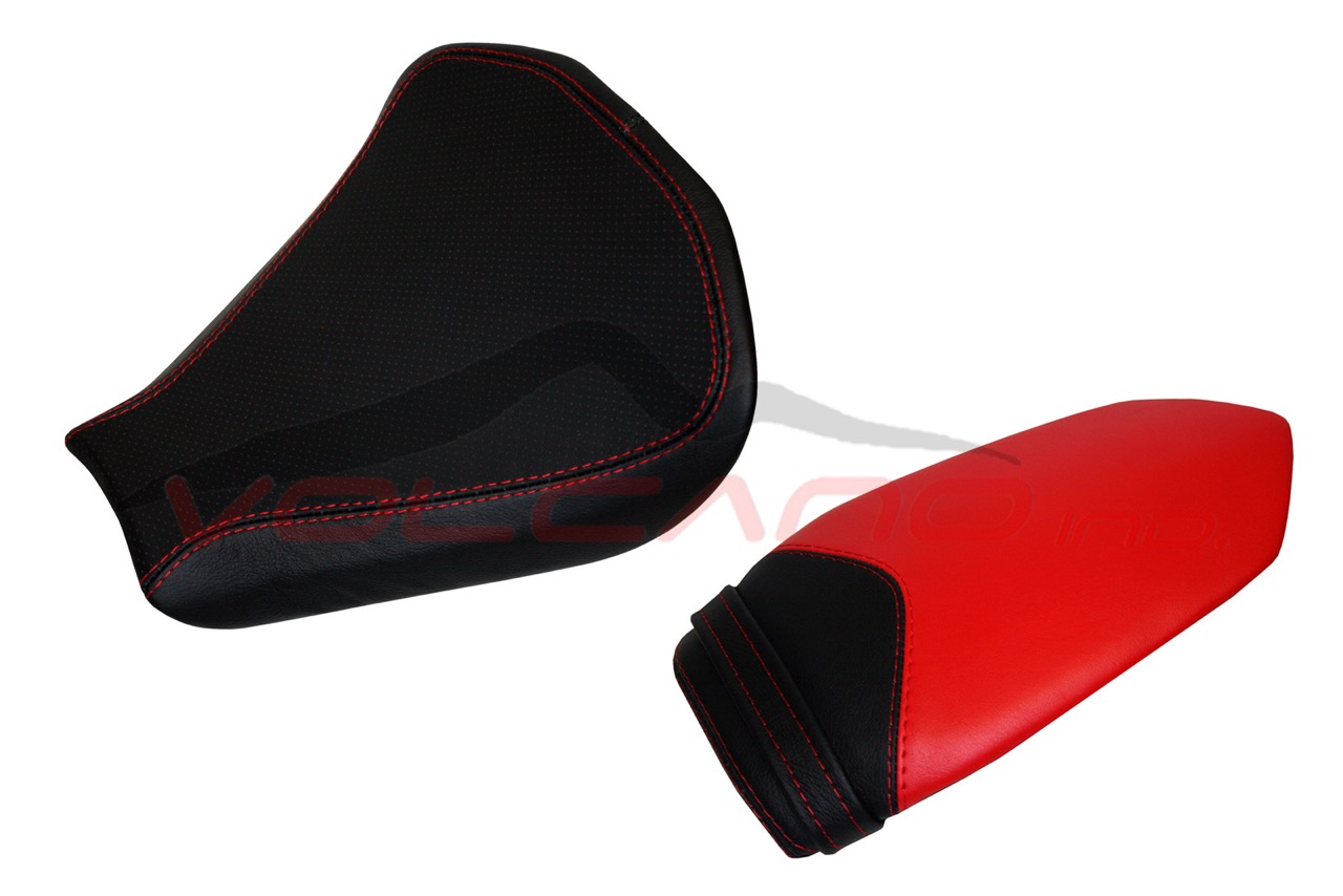 Seat Cover Mv Agusta F4 in vera pelle martellata e perforata nera