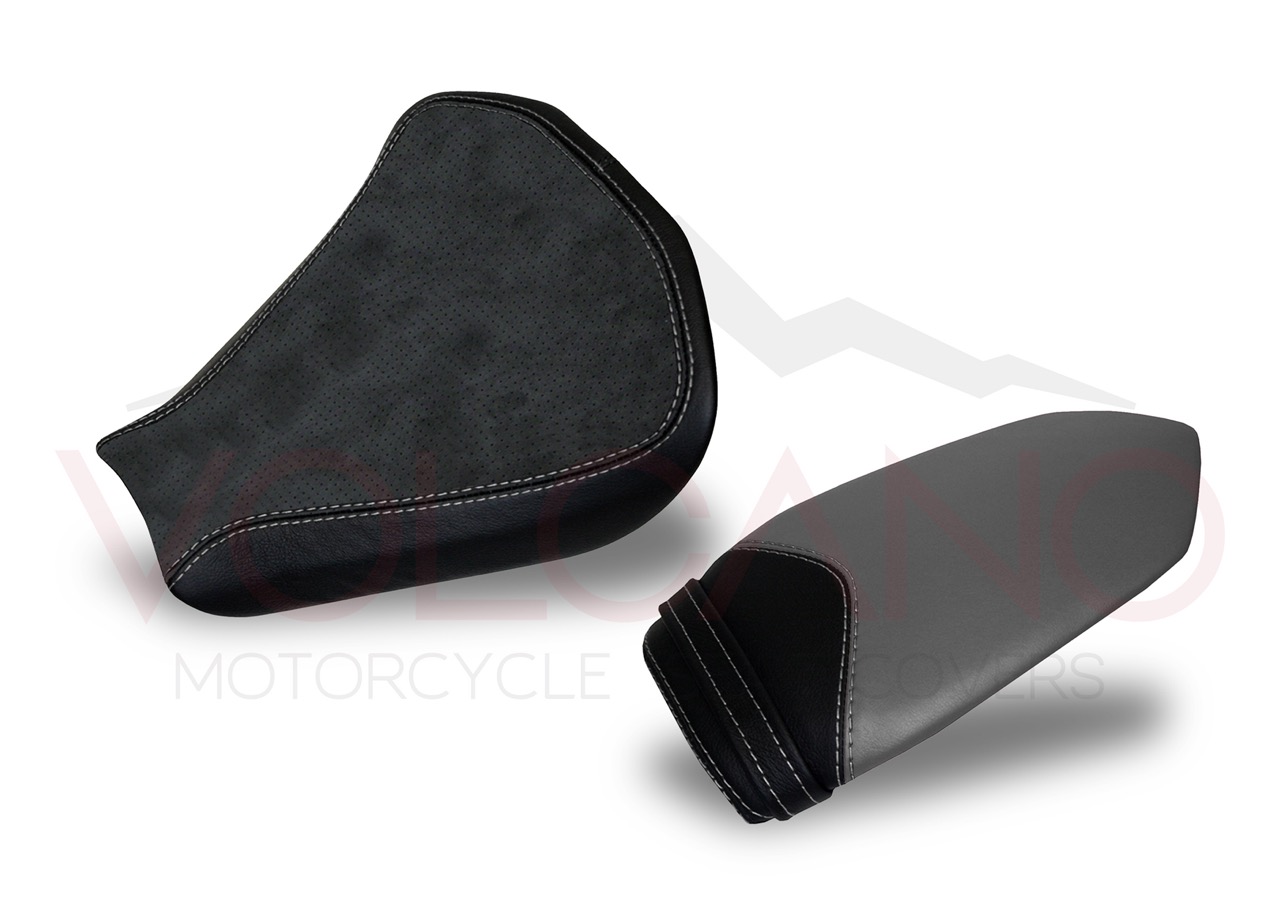 Mv083c Seat Cover per Mv Agusta F4 in Alcantara traforata e grigia