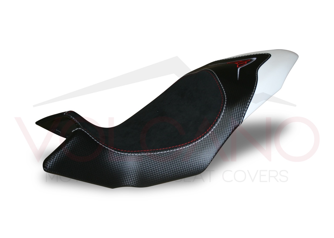 Seat Cover per Mv Agusta Dragster 800 in carbon look e bianco