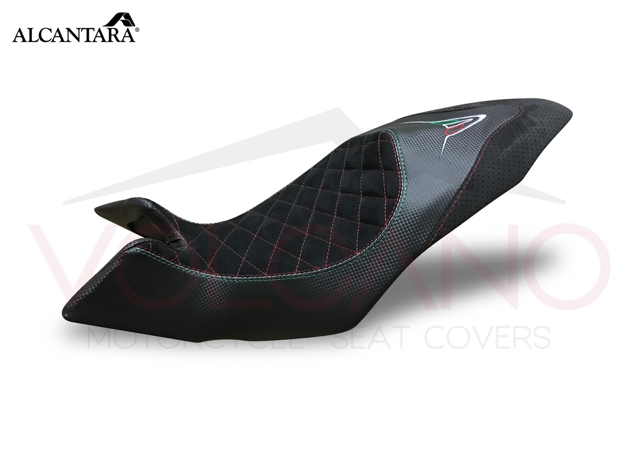 Seat Cover per Mv Agusta Dragster 800 in Alcantara con ricamo tricolore