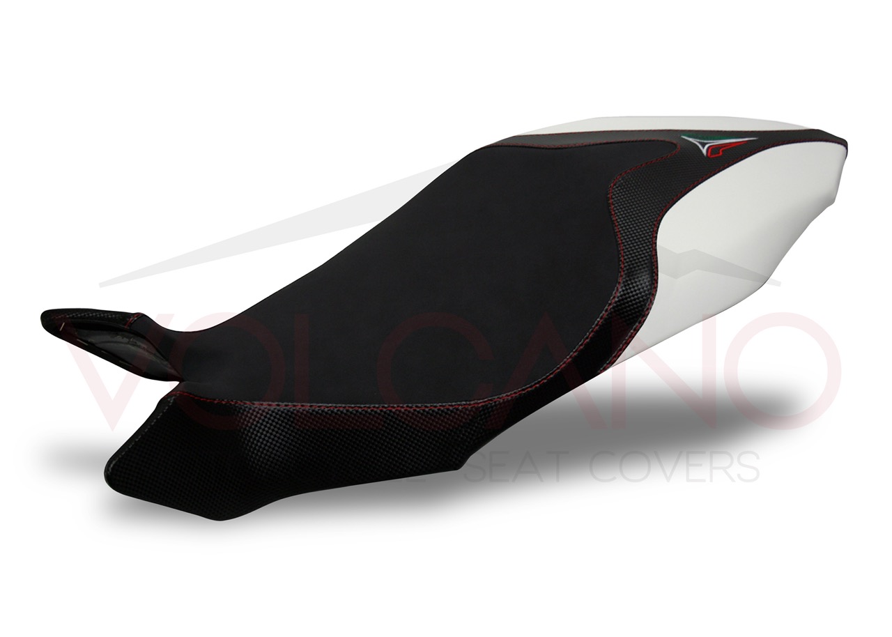 Seat Cover Mv Agusta BRUTALE 920 con texture carbonio e dettaglio tricolore