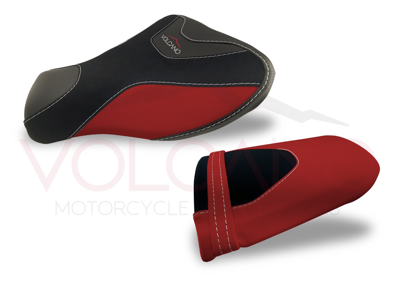 Seat Cover per Honda CBR 600RR bicolore rosso e nero con logo Volcano