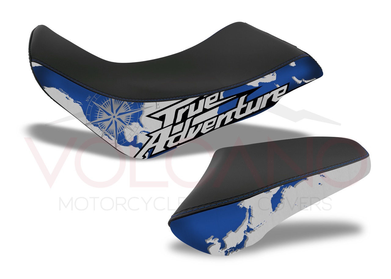 Seat Cover Honda Africa Twin con grafica mappa e scritta True Adventure