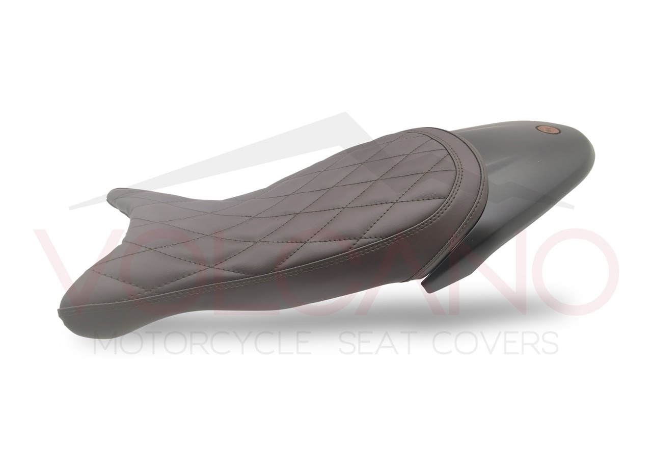 Rivestimento sella marrone scuro trapuntato a diamante per BMW R Nine T.