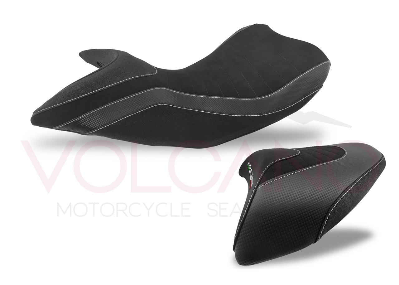 2013-2014 Seat Cover per Ducati Multistrada 1200 nera con trama carbon look