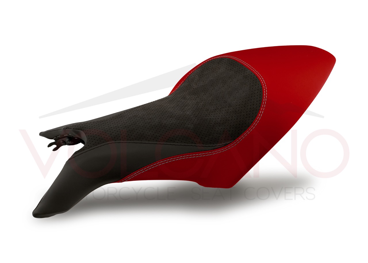 Seat Cover Mv Agusta BRUTALE in alcantara perforata nera e dettagli tecnici