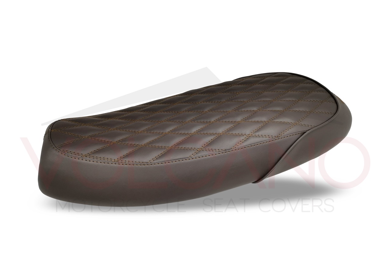 Rivestimento sella marrone con cuciture a diamante per Triumph Bonneville