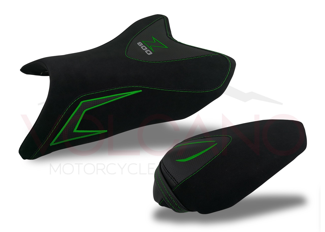 Seat Cover per Kawasaki Z 800 con trama in carbonio e cuciture nere