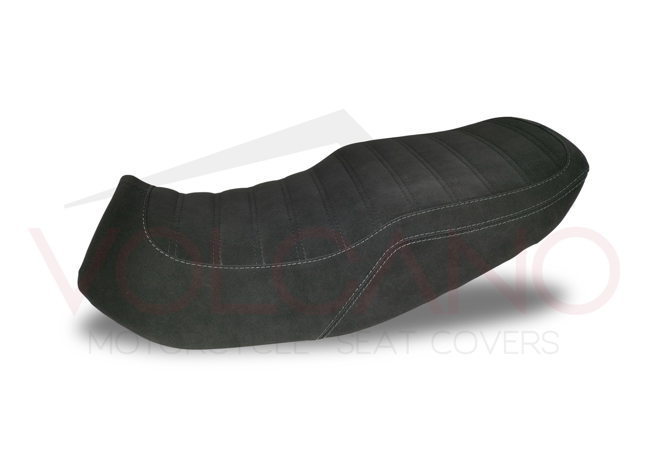 500s Seat Cover Honda CB 500 nera con cuciture orizzontali stile vintage