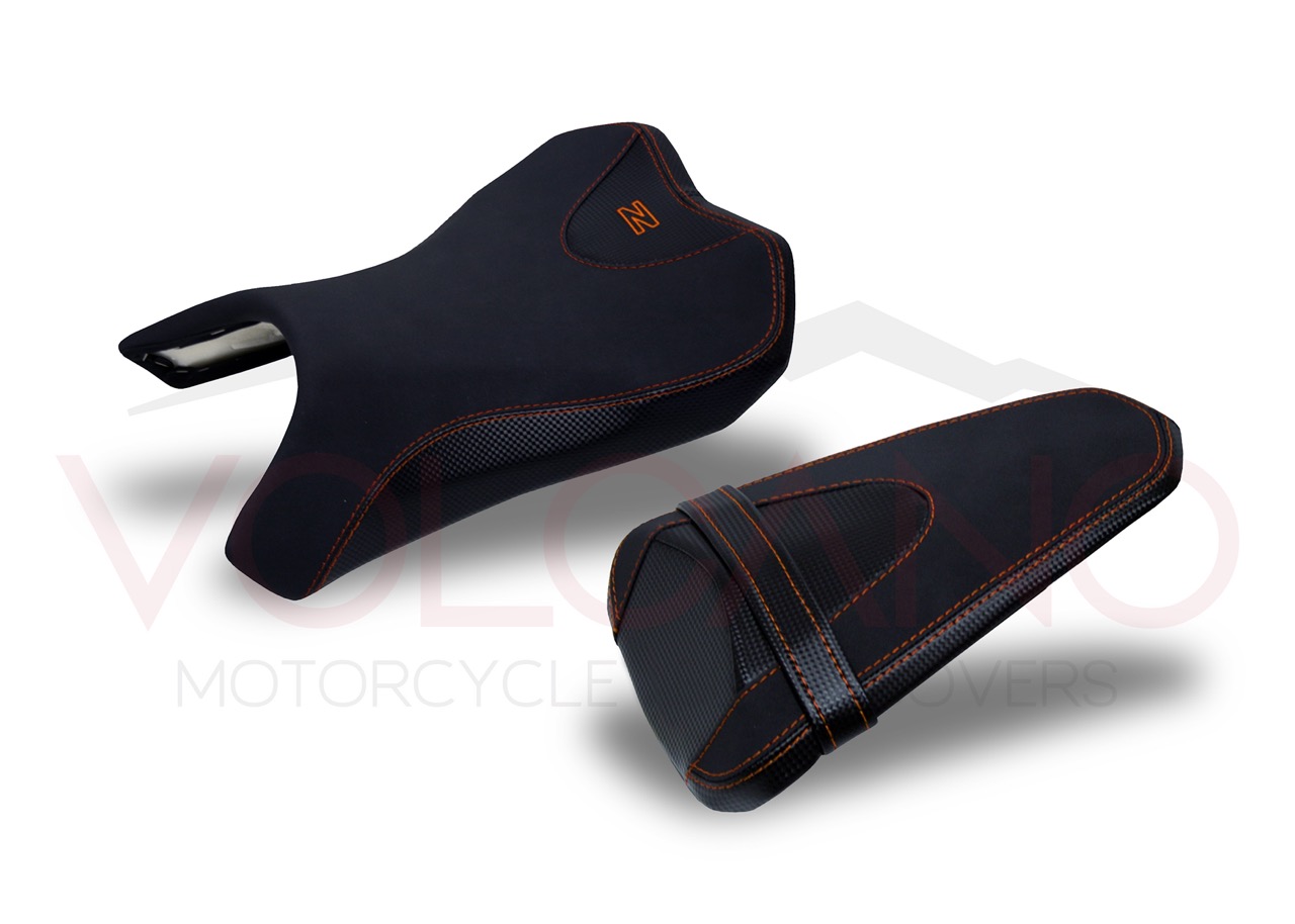 Seat Cover per Kawasaki Z 1000 nero in carbon look e grip.