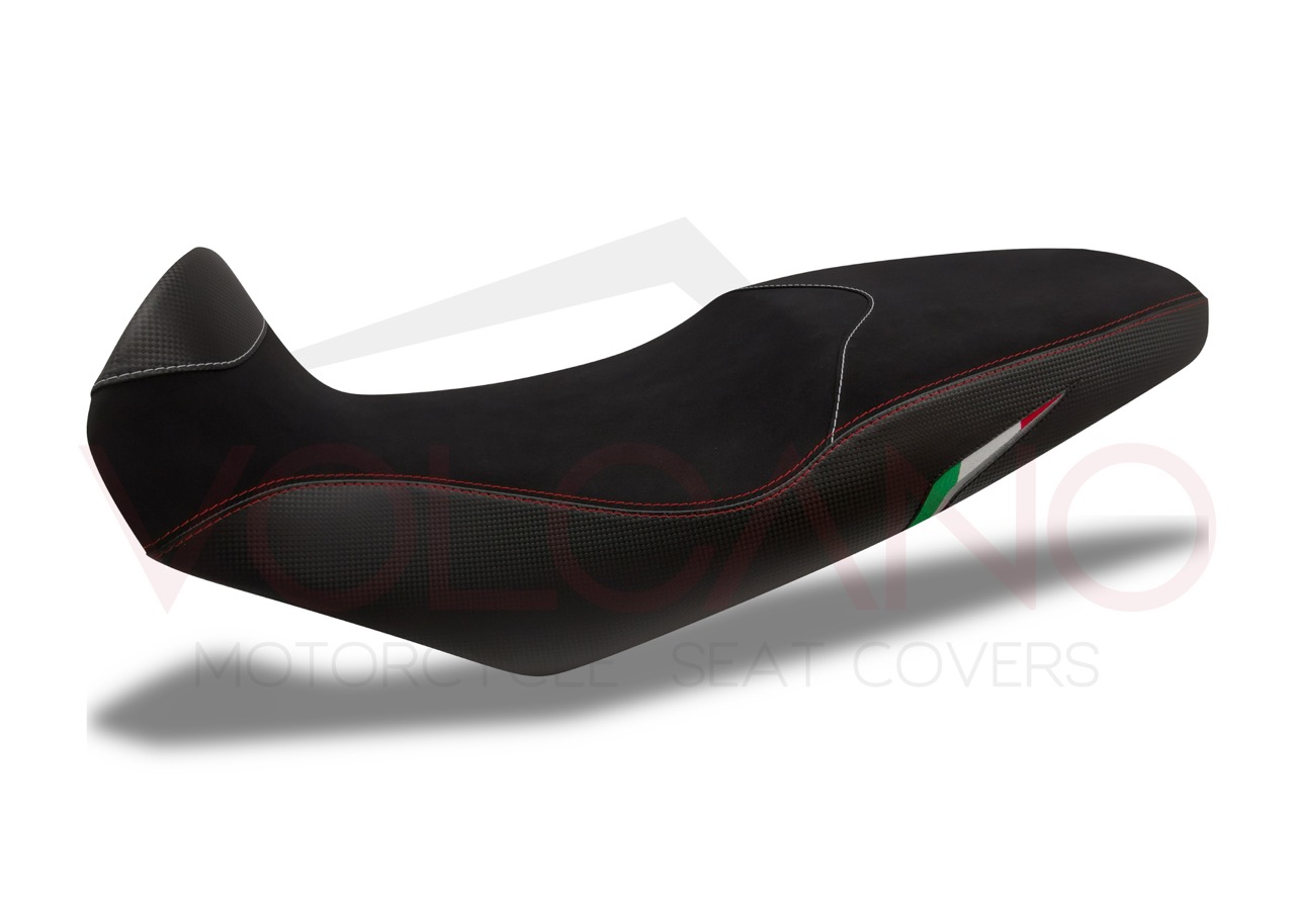 Seat Cover Volcano Industry per Aprilia PEGASO STRADA 650 Carbon Look nero.