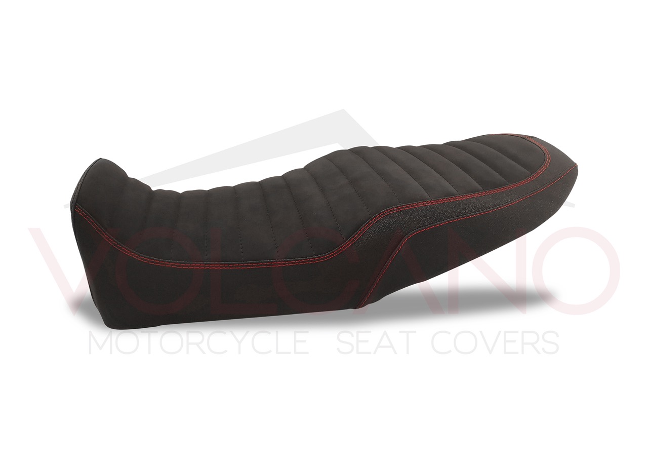 Seat Cover Volcano in materiale tecnico nero con cuciture rosse per Yamaha XJ 900 DIVERSION