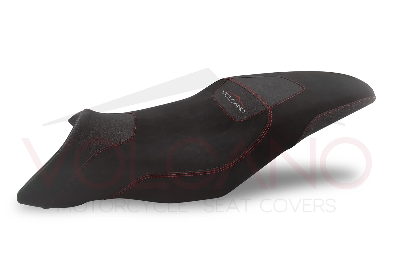 Seat Cover sportiva Volcano nera e rossa per Yamaha TRACER 700 con logo ricamato