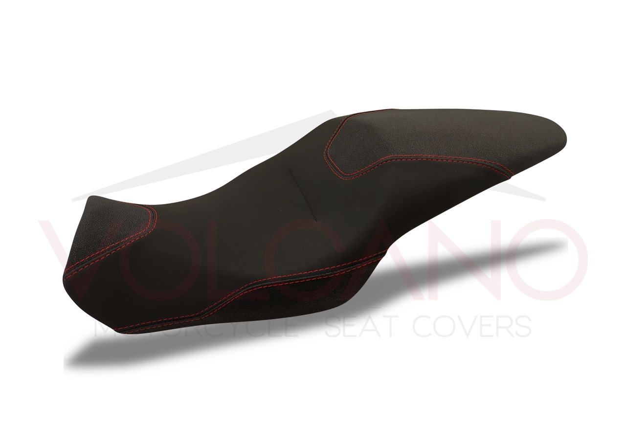 Rivestimento sella nero con texture grip per Benelli 752 S su misura.