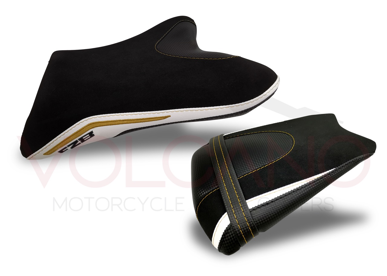 Seat Cover Yamaha FZ8 in similpelle martellata e finiture carbon look