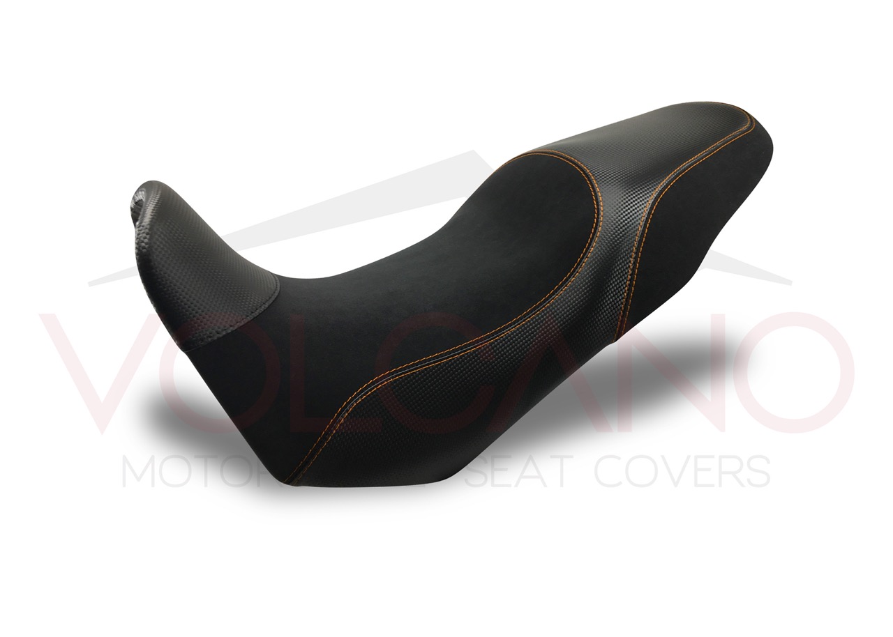 Seat Cover nero e carbon look Volcano Industry per Yamaha BT 1100 Bulldog