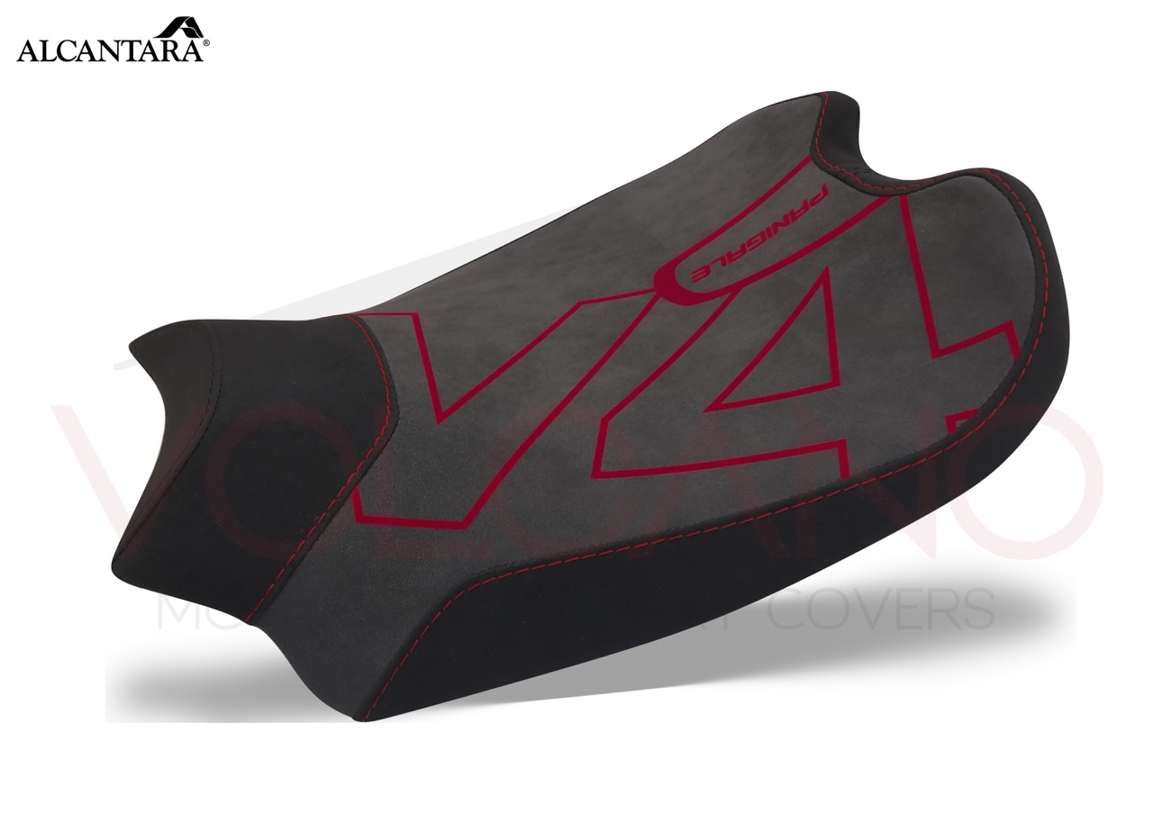 Seat Cover Ducati PANIGALE V4 in materiale tecnico ultra grip nero e rosso