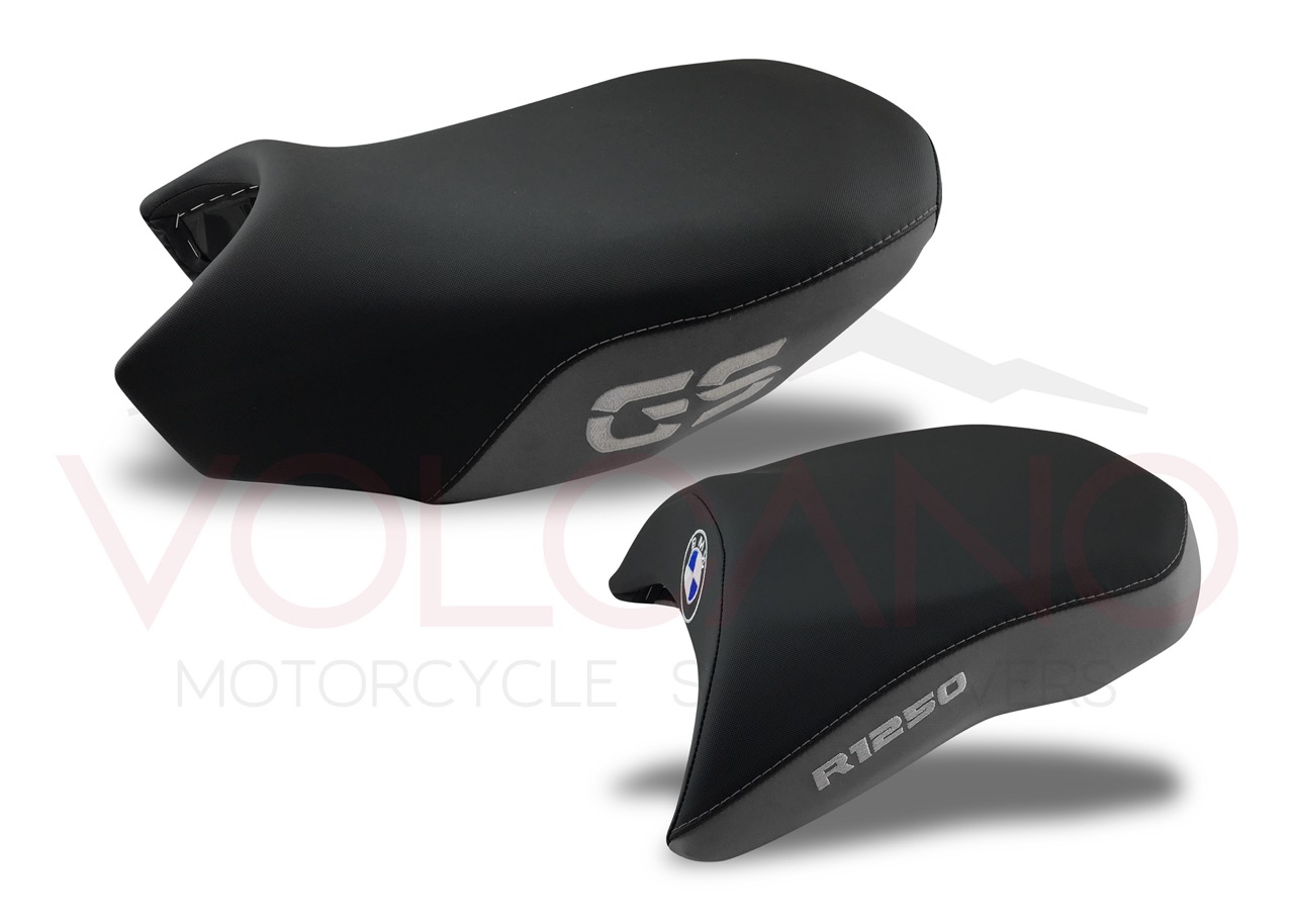 Seat cover artigianale nera per moto Bmw R 1250 GS su misura.