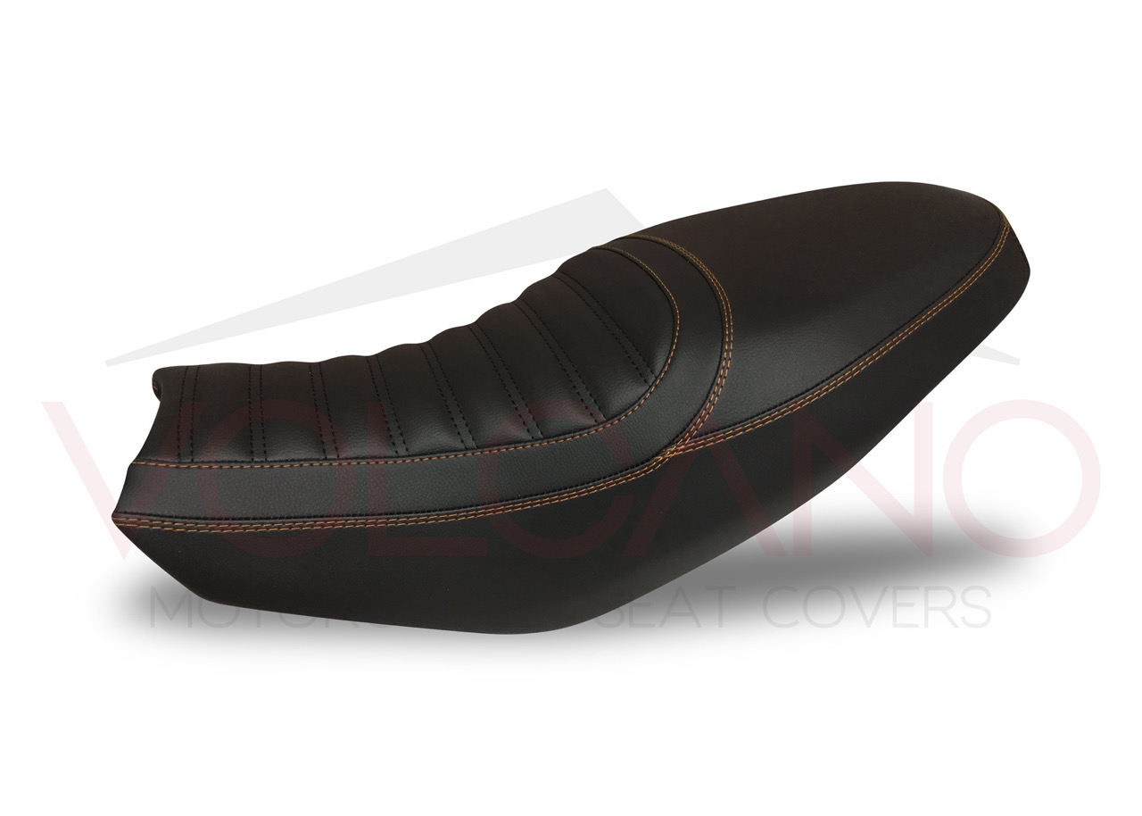 Full Seat Cover per Ducati SCRAMBLER in similpelle martellata nera con cuciture