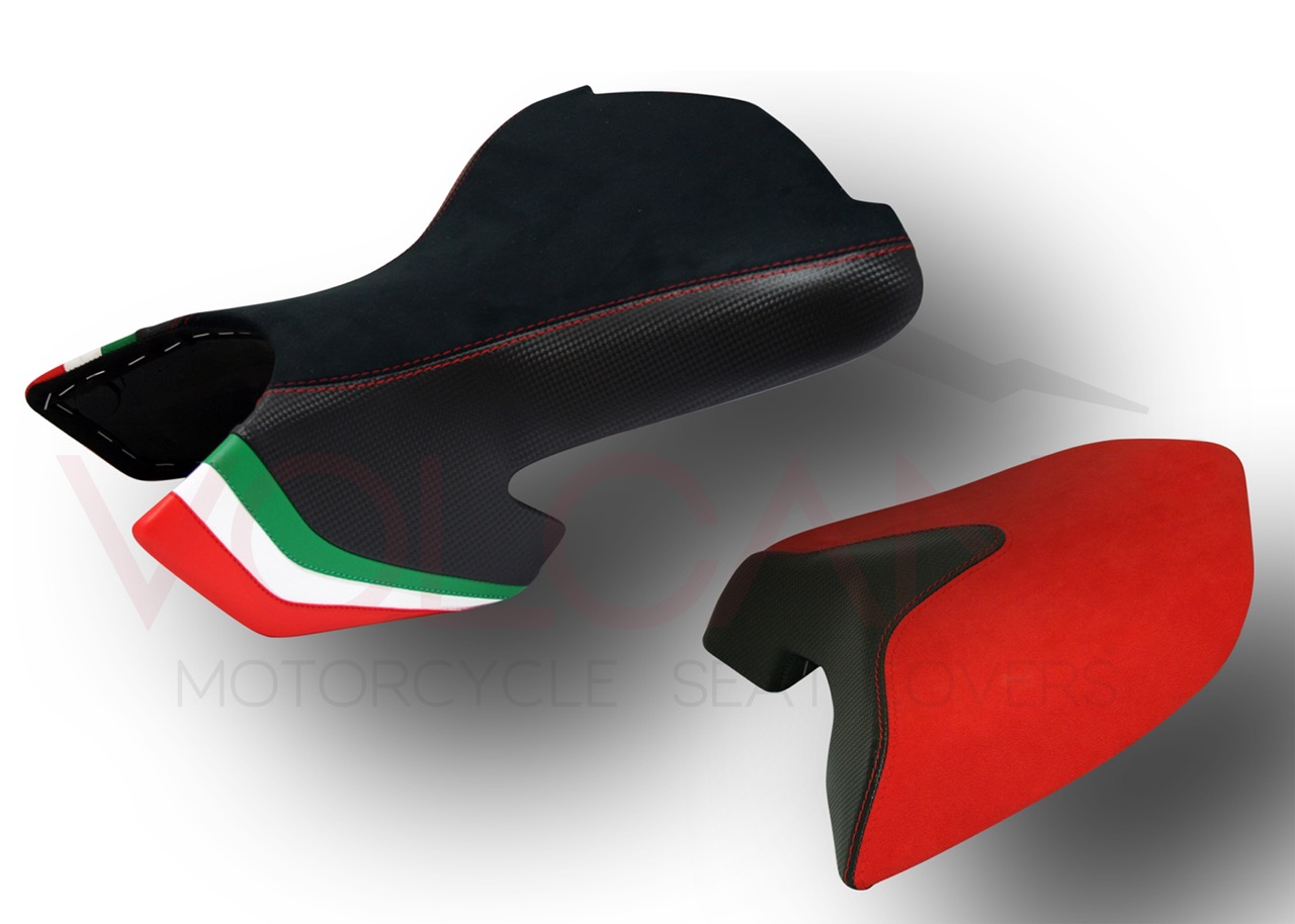 Seat Cover Ducati MULTISTRADA 620 set nero e rosso con trama carbonio