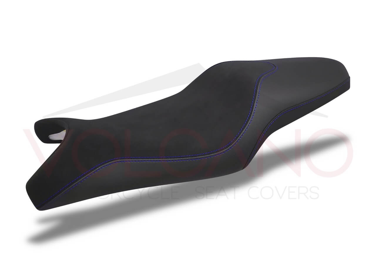 Seat Cover Volcano Industry per Yamaha XJ6 con doppie cuciture blu