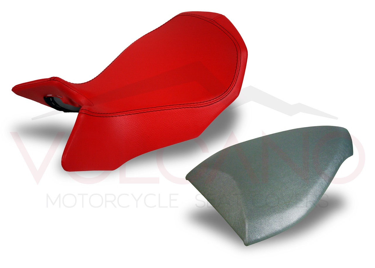 Seat Cover per Mv Agusta Brutale in similpelle rossa e grigia